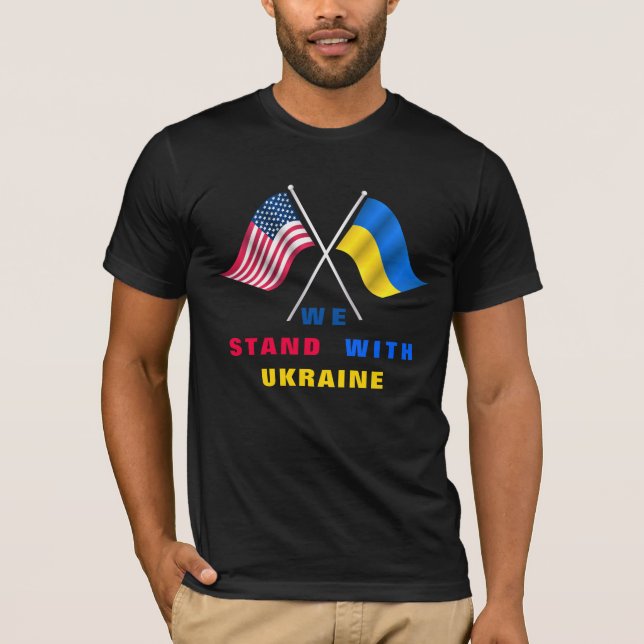 Stand With Ukraine T-Shirt États-Unis et Ukraine d (Devant)