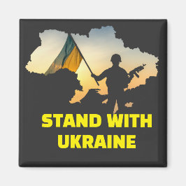 Stand with Ukraine with map Magnet