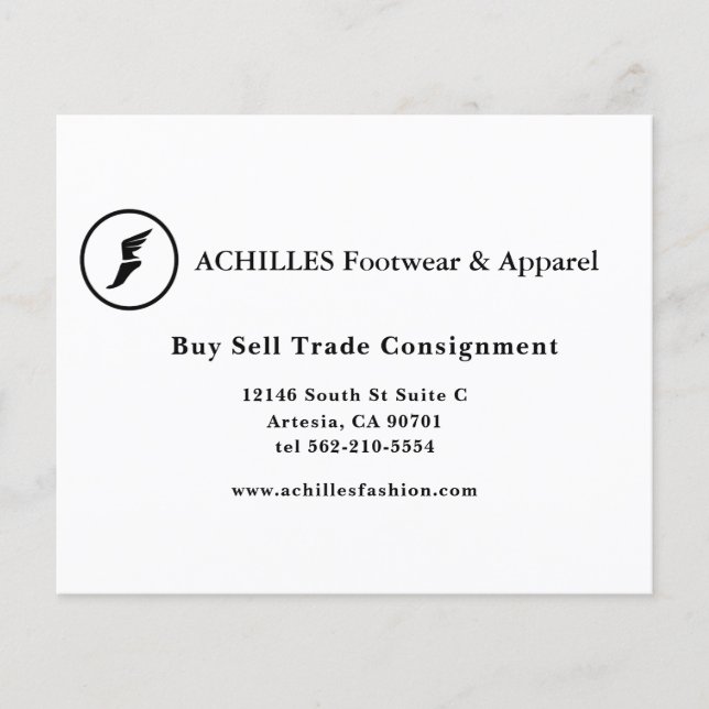 Standard, 3,5 Zoll x 2,0" Visitenkarte Flyer (Vorne)