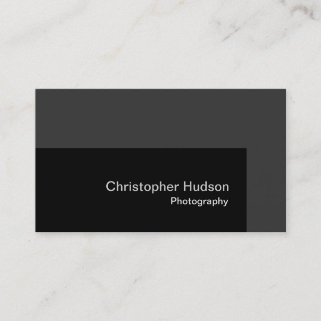 Standard Black Gray Fotografy Business Card Visitenkarte (Vorderseite)