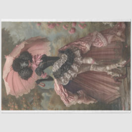 Standard Black Poodle Boho Vintag Decoupage Seidenpapier