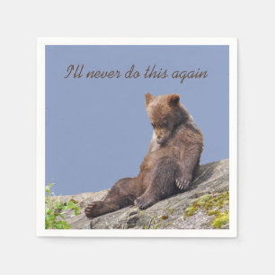 Standard Cocktail Serviette mit Grizzlybär cub