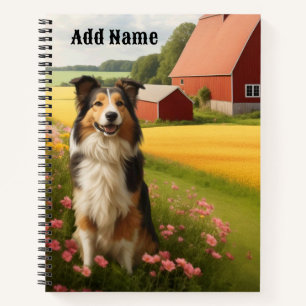 Standard Collie auf dem Bauernhof Notizbuch