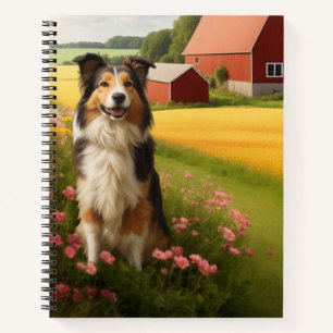 Standard Collie auf dem Bauernhof Notizbuch