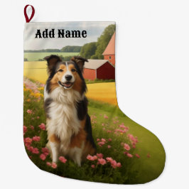 Standard-Collie in der Landwirtschaft Großer Weihnachtsstrumpf