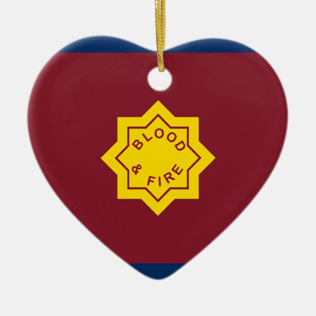 Standard der Heilsarmee, religiöse Flagge Keramik Ornament (Vorne)