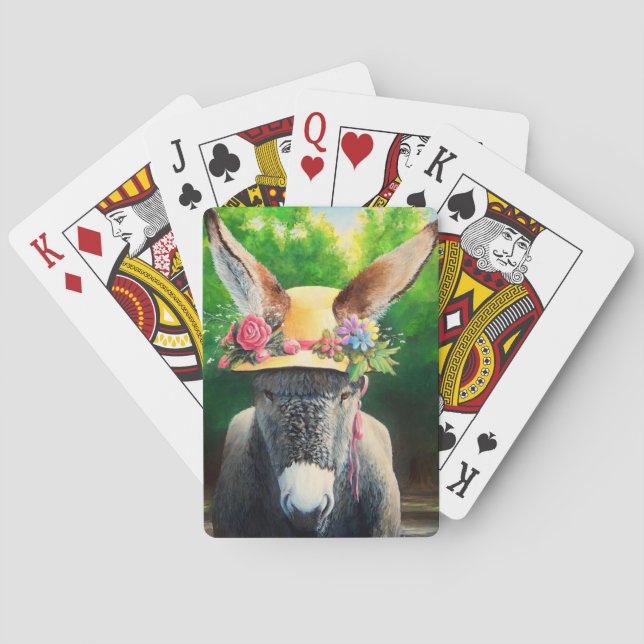 Standard Donkey/Burro in Rose/daisy Blume, die Spielkarten (Rückseite)