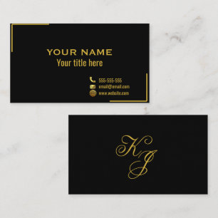 Standard Elegante Schwarz-Gold Visitenkarte
