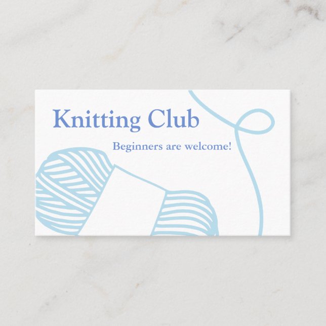 Standard für Knittergarne, 3,5" x 2,0" Visitenkart Visitenkarte (Vorderseite)