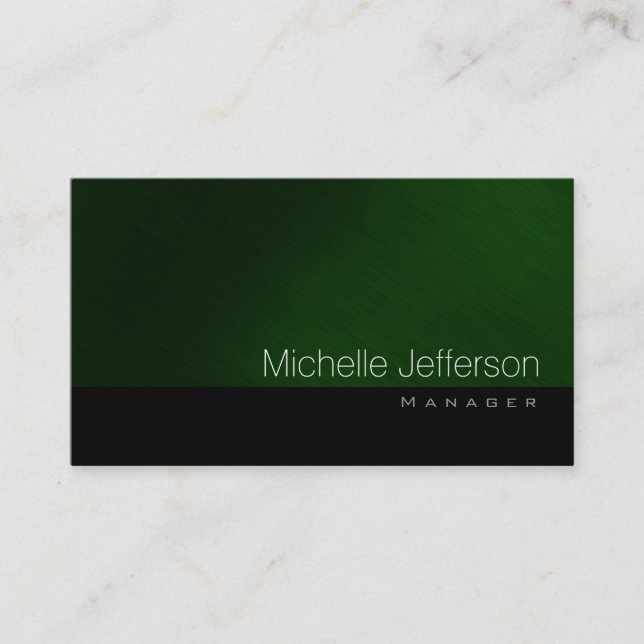 Standard-Green Black Business Card Visitenkarte (Vorderseite)