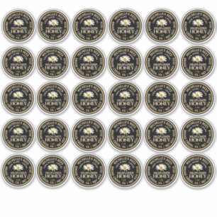 Standard Mason Jar Lid Honey Étiquette Daisy 2,125
