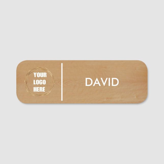 Standard-Mitarbeiter-Nam für das Logo "Custom Wood Namensschild (Vorderseite)