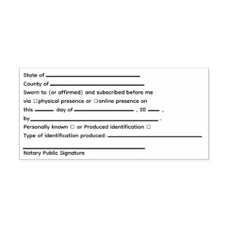 Standard Notary Jurat Permastempel