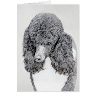 Standard Poodle Black Parti Painting - Dog Art