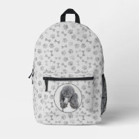 Standard Poodle Black Parti Painting - Dog Art