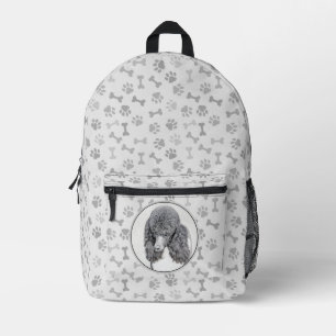 Standard Poodle Black Parti Painting - Dog Art Bedruckter Rucksack