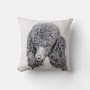 Standard Poodle Black Parti Painting - Dog Art Kissen