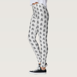 Standard Poodle Black Parti Painting - Dog Art Leggings