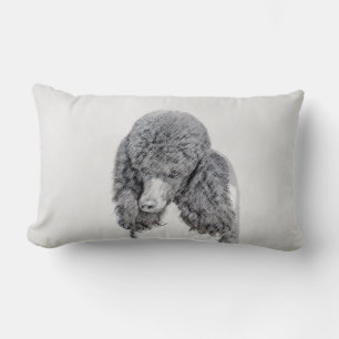 Standard Poodle Black Parti Painting - Dog Art Lendenkissen
