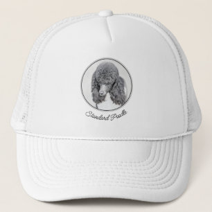 Standard Poodle Black Parti Painting - Dog Art Truckerkappe