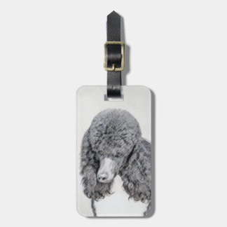 Standard Poodle Black Parti Painting - Hund Art Gepäckanhänger