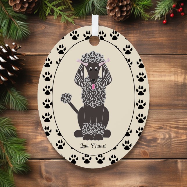 Standard Poodle Black Pet Ornament Aus Metall (Von Creator hochgeladen)