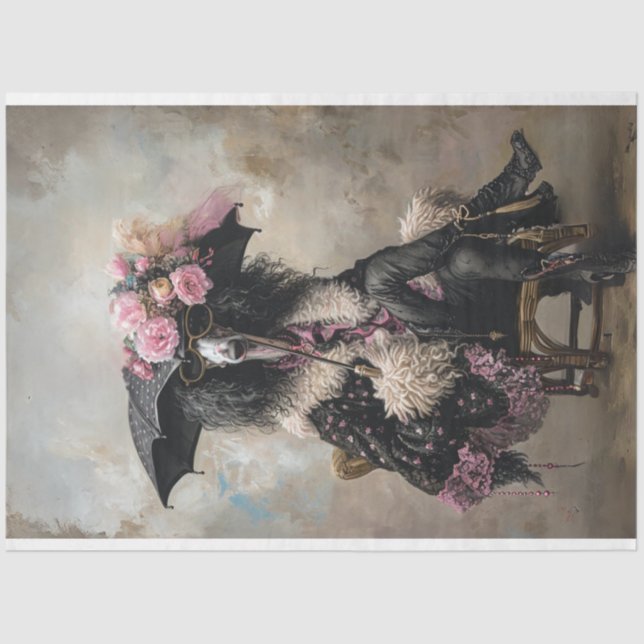 Standard Poodle Bohemisch Rhapsody Decoupage Seidenpapier (Vorderseite)