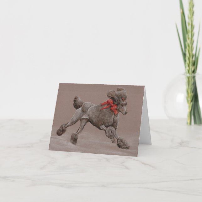 Standard Poodle Dog Art Canine Grußkarte Dankeskarte (Vorderseite)