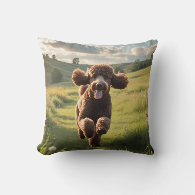 Standard Poodle Elegant Throw Kissen (Vorderseite)