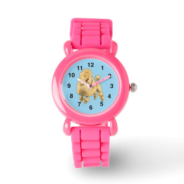 Standard Poodle Glitzer watch Armbanduhr (Vorderseite)