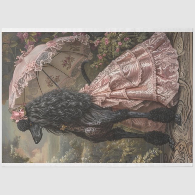 Standard Poodle Heirloom Decoupage Seidenpapier (Vorderseite)