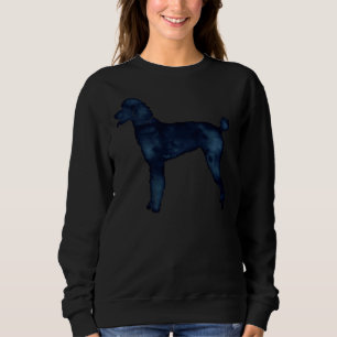 Standard Poodle Hund Rasse Silhouette Black Indigo Sweatshirt