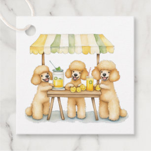 Standard Poodle Hunde, die auf einem Limonade-Stan Geschenkanhänger