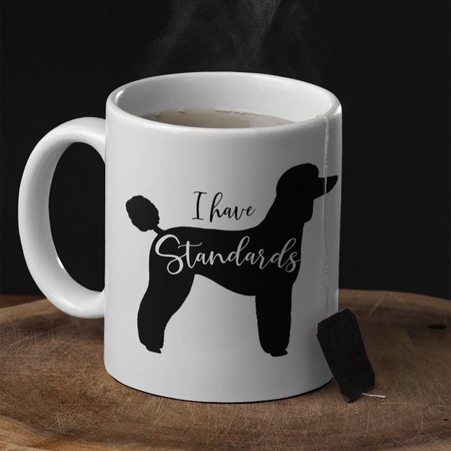 Standard Poodle I habe Standards Hund Silhouette Kaffeetasse (Von Creator hochgeladen)