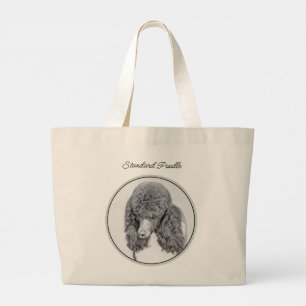 Standard Poodle Malerei Parti Schwarz-weiß Dog Art Jumbo Stoffbeutel