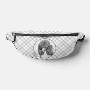 Standard Poodle Malerei Parti Schwarz Weiß Hund Ku Bauchtasche