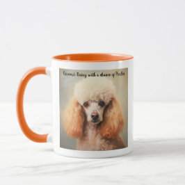 Standard-Poodle-Ölgemälde mit Niedlicher Beschrift Tasse