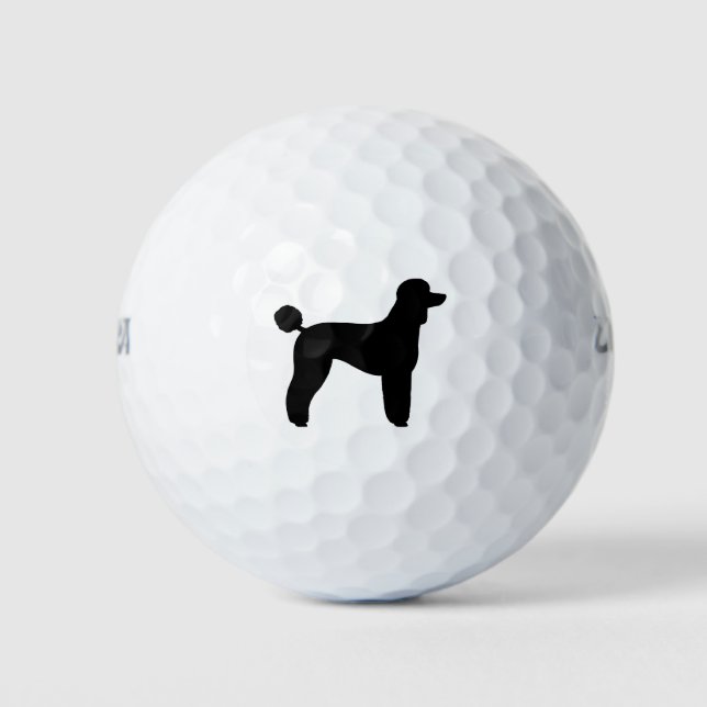 Standard Poodle-Silhouette Golfball (Vorderseite)