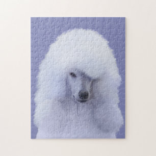 Standard Poodle White Painting - Original Dog Art