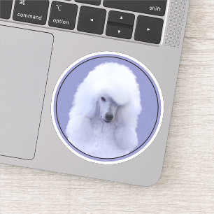 Standard Poodle White Painting - Original Dog Art Aufkleber