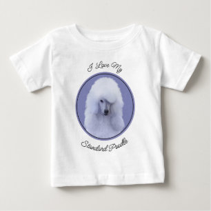 Standard Poodle White Painting - Original Dog Art Baby T-shirt