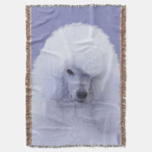 Standard Poodle White Painting - Original Dog Art Decke