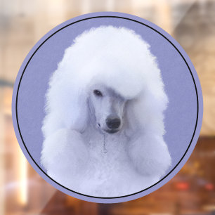 Standard Poodle White Painting - Original Dog Art Fensteraufkleber