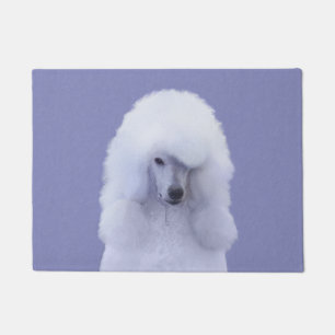 Standard Poodle White Painting - Original Dog Art Fußmatte
