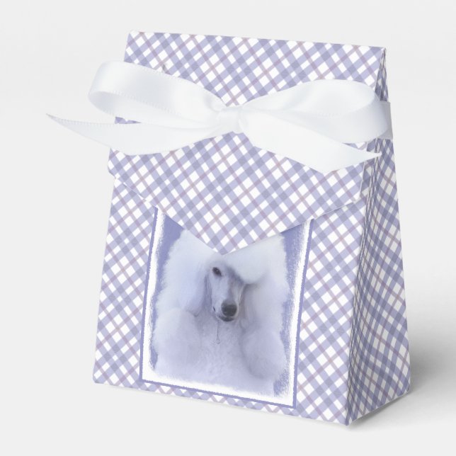 Standard Poodle White Painting - Original Dog Art Geschenkschachtel (Vorderseite)