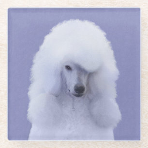 Standard Poodle White Painting - Original Dog Art Glasuntersetzer