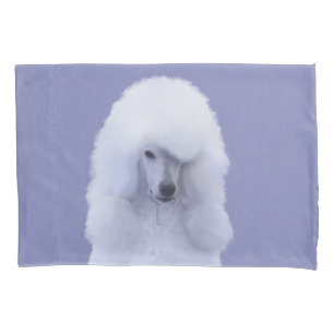 Standard Poodle White Painting - Original Dog Art Kissenbezug