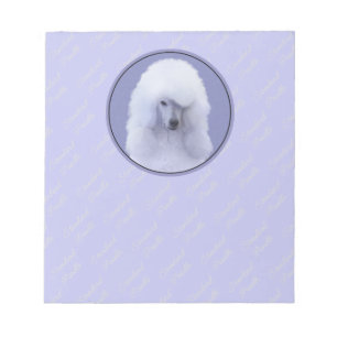 Standard Poodle White Painting - Original Dog Art Notizblock