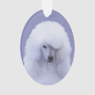 Standard Poodle White Painting - Original Dog Art Ornament