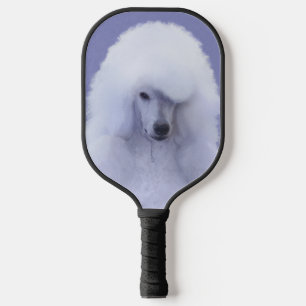 Standard Poodle White Painting - Original Dog Art Pickleball Schläger